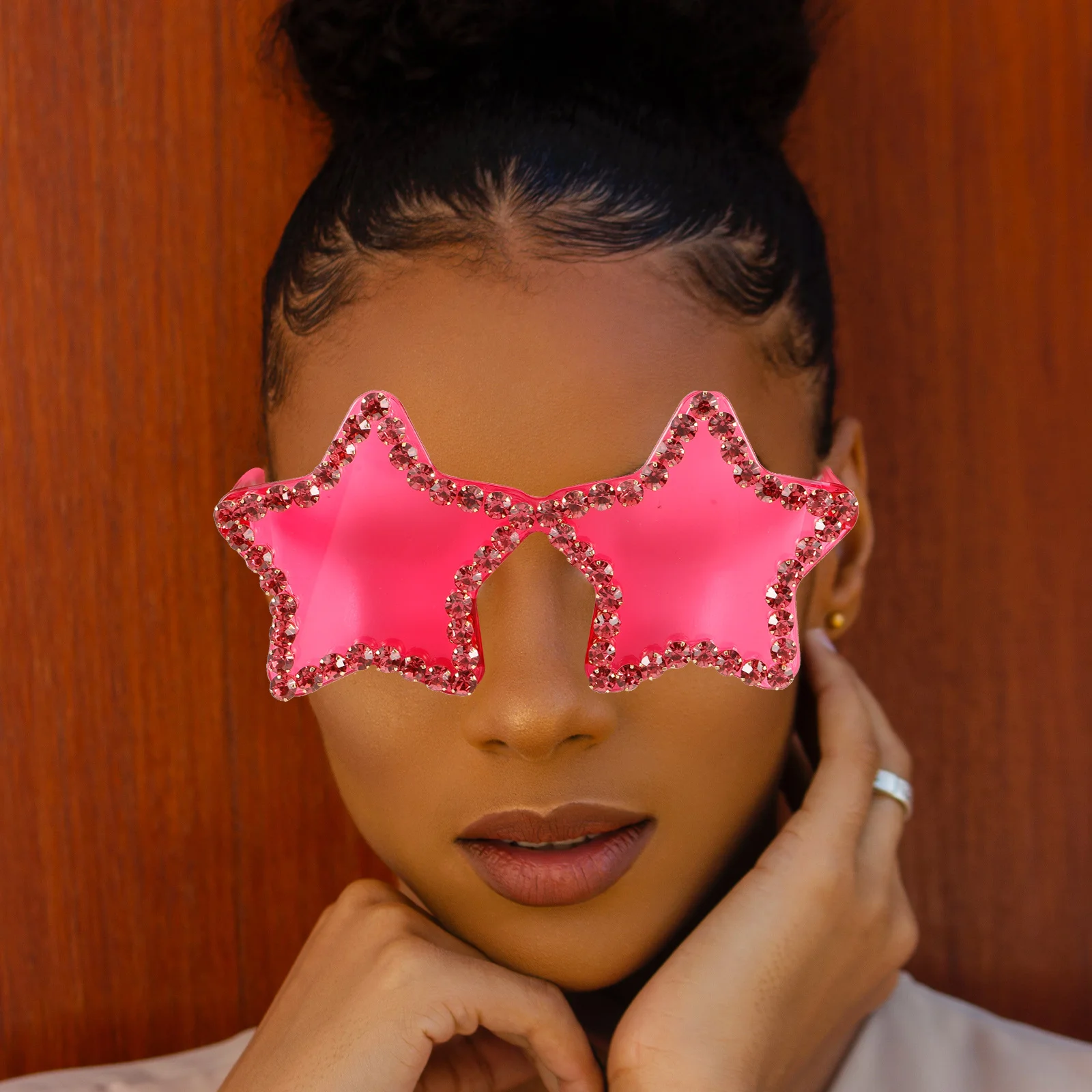 

Star Shaped Sunglasses Candy Color Frameless Design Trendy Party Festival Wear Eye-Catching Unisex Shades for Men Women Dance