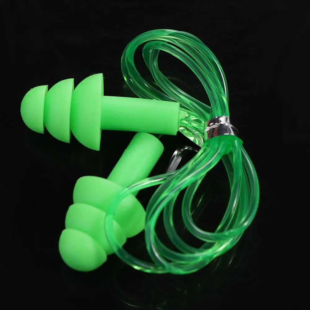 Ear Plugs Waterproof Hearing Swimming Accessories Diving Surf Swim Ear Plugs Nasal Clip Earplugs with Rope Silicone Ear Plugs