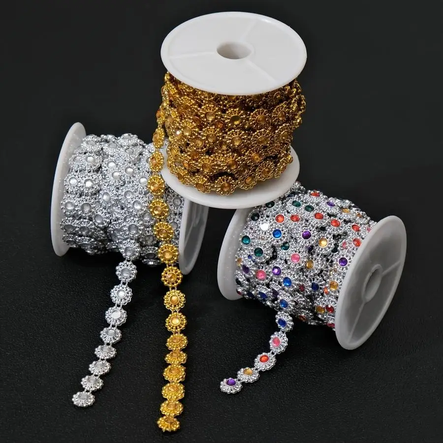 1/5/10/20/50/100pcs Roll Traditional Chinese Ethnic Single- Strand Plated Drill Thread for costuming & embroidery - Non-Cut Dril