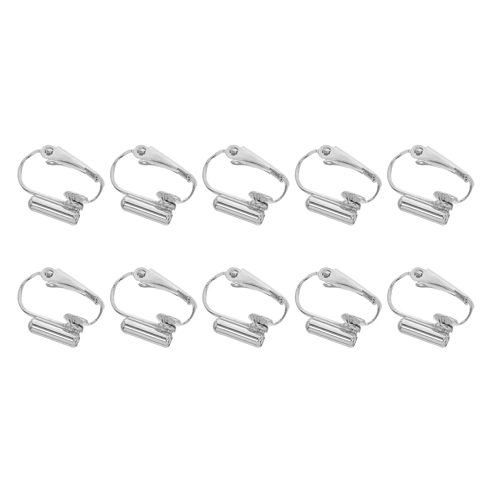 

10Pcs Clip on Earring Converter Adjustable Ear Clip Adapters Non Pierced Earring Findings Silver Components for Jewelry Making