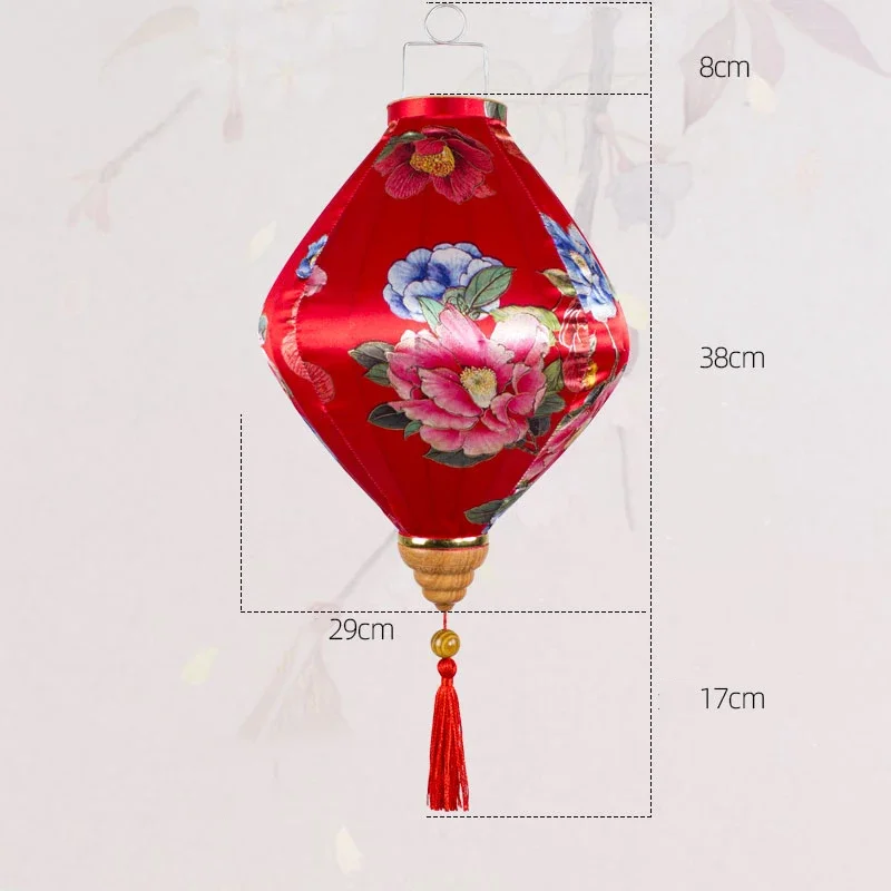 30 cm pioenroos bloemmotief midden herfst lantaarn Vietnam Chinese retro zijden lantaarns voor nieuwjaarsfeest bruiloft hangend decor