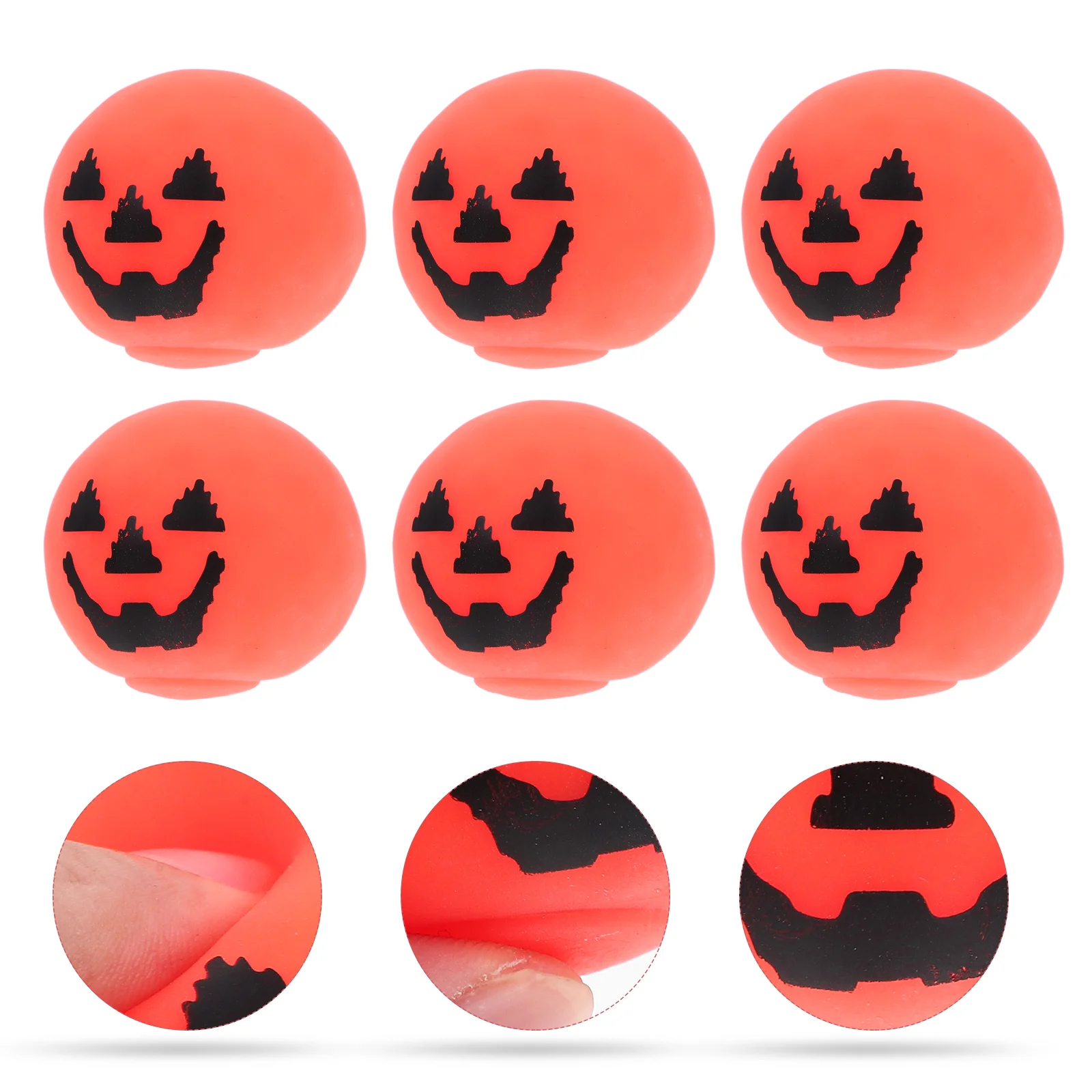 12 Pcs Halloween Pumpkin Toy 12pcs Funny Design Squeeze for Party Prop Fake Drop of Water Decor Playthings Orange