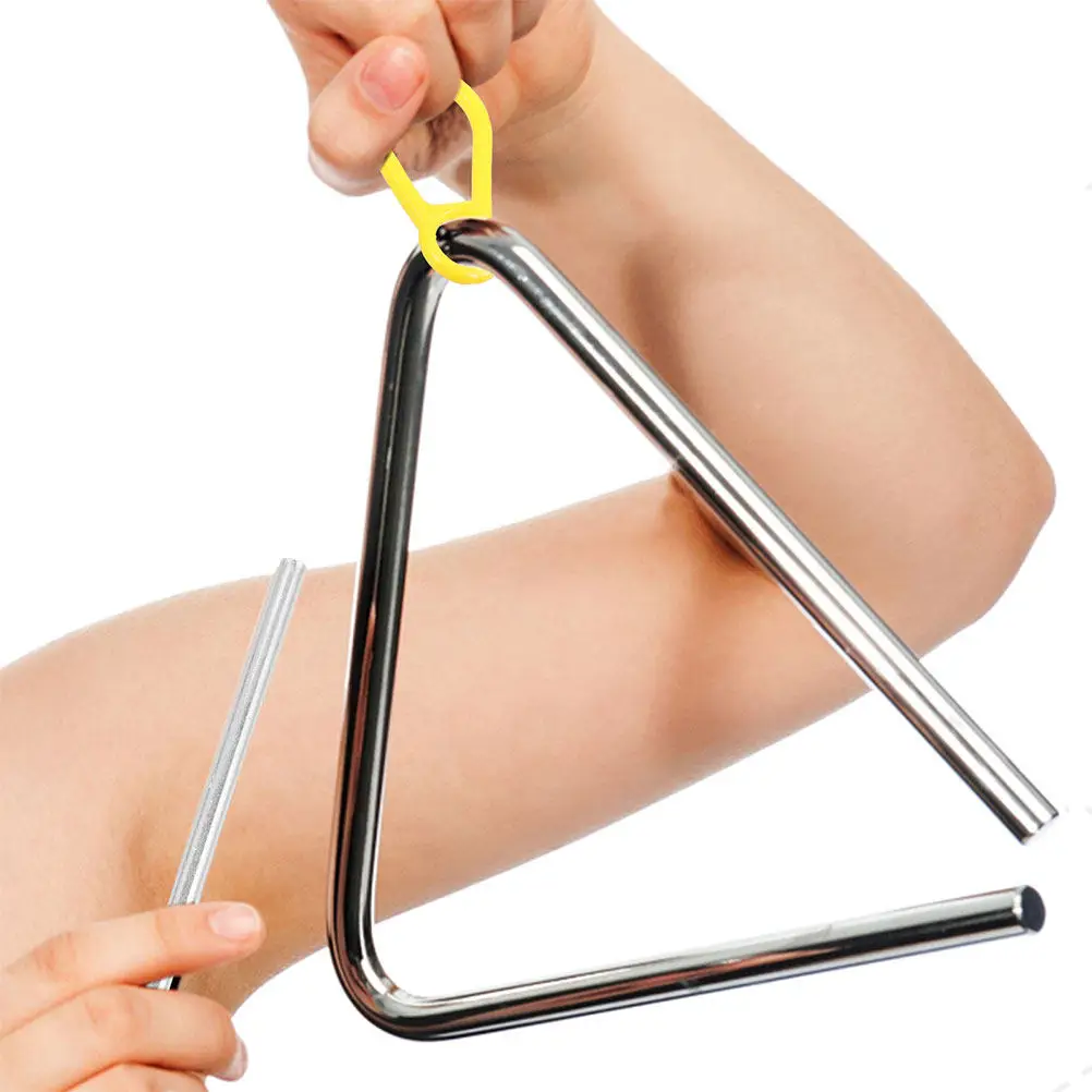 

2Pcs Triangle Iron Percussion Sticks Stability Handle Comfortable Grip Clear Crisp Sound Musical Instrument Mallet Performance