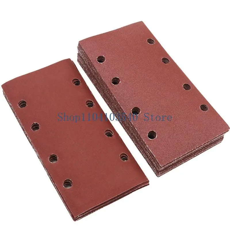 02DC Rectangular Hook and Loop Pads Flocking Sand Paper 40/60/80/100/120/180/240 Grits