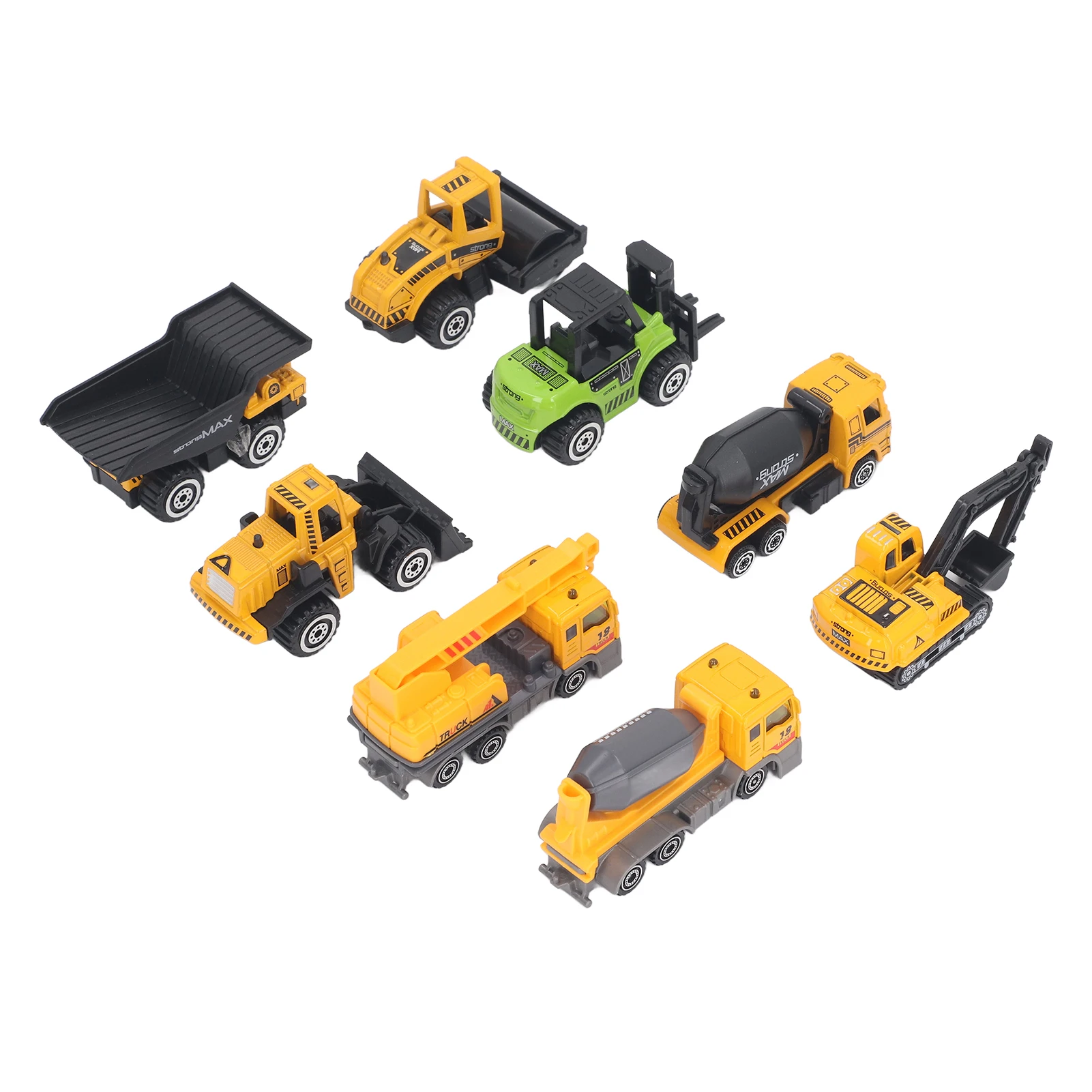 ZK20 8 Stuks 1:60 Schaal Bouw Vrachtwagens Speelgoed Set Levensechte Plastic Legering Trek Auto Model Educatief Interactief Auto Speelgoed