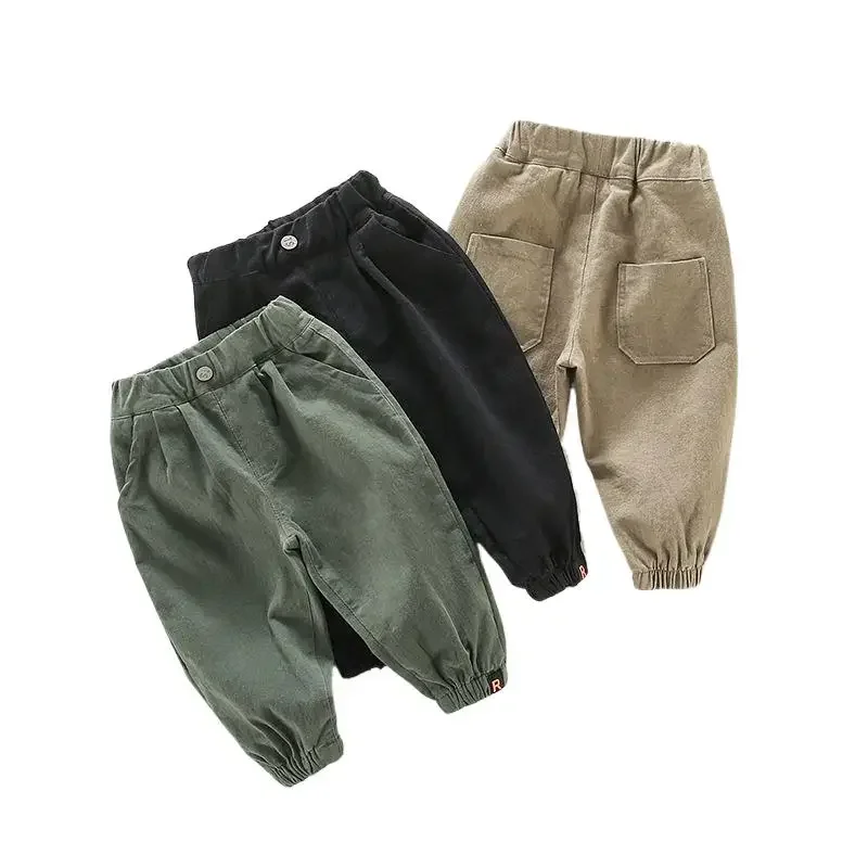 

Ins New Children Boys Sweatpant Cotton Letter Sticker Infant Babys Boys Jogger Pants Solid Elastic Waist Toddler Boys Suspenders