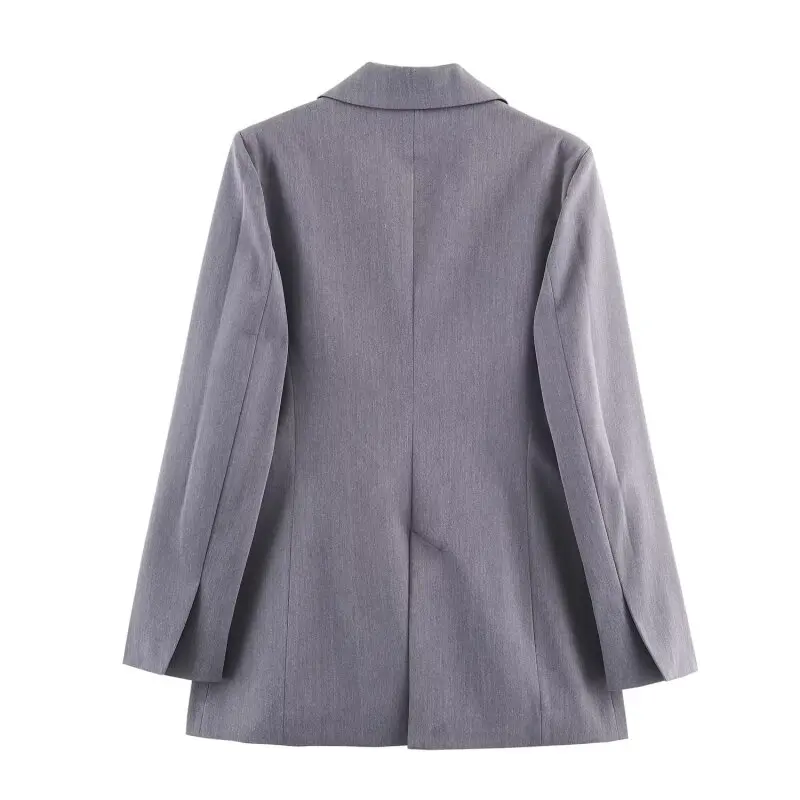 Giacca da donna casual in tinta unita, set di pantaloni, tailleur pantalone alla moda, maniche lunghe, cappotto streetwear, top da donna da ufficio