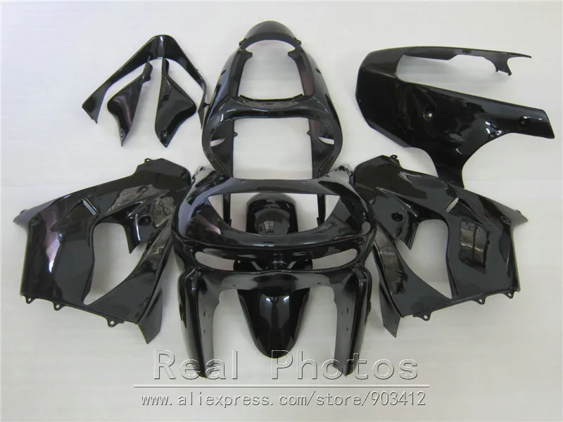 

New Motorcycle Fairing kit for Kawasaki Ninja ZX9R 98 99 glossy black bodywork fairings set ZX9R 1998 1999 OT06