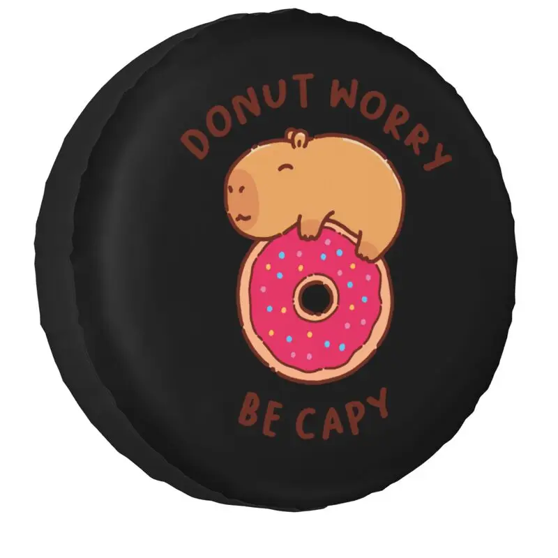 

Custom Capybara On A Donut Spare Wheel Tire Cover for Toyota Mitsubishi Suzuki Jeep RV SUV 4WD 4x4 Vehicle 14" 15" 16" 17"