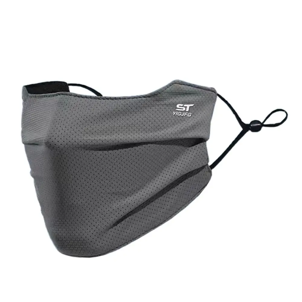 Nylon Face Cover Sun Protection Face Mask Reusable Breathable UV Face Shield Washable Solid Color Sunscreen Mask Outdoor