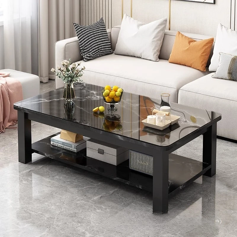 

Tempered glass coffee table, living room, household small apartment, balcony small table light luxury high-end