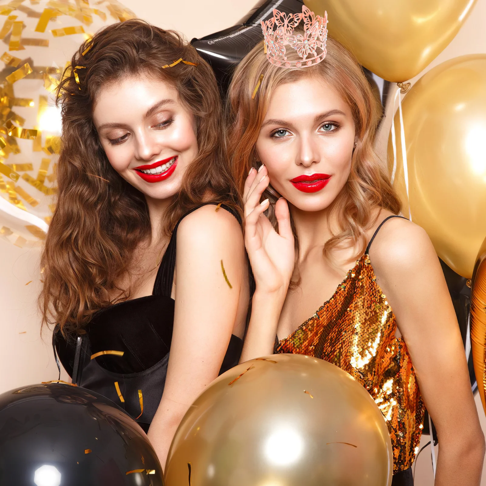 

Butterfly Crown Rhinestone Princess Tiara Small Hair Accessories Halloween Birthday Cosplay Party Headband for