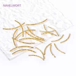 20/25/30MM 18K Gold Plated Texture Long Curved Tube Beads For DIY Bracelet Necklace Jewelry Making Accessories Wholesale