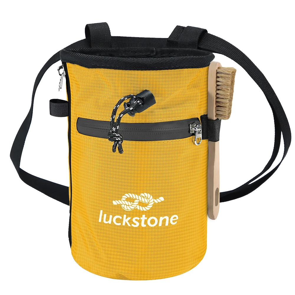 Rock Climbing Gear Equipment Bouldering Chalk Bag Bucket with Chalk Brush Premium Gym Chalk Bag for Rock Climbing for Great Gift