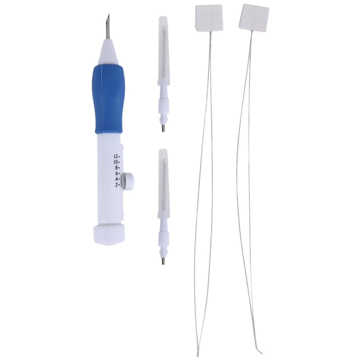 NEW White+Blue Three Sized Embroidery needle Punch Needle Punching Punch Needle Tool Set