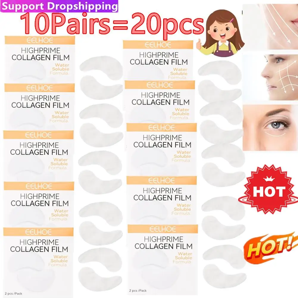 

10pairs Collagen Water Soluble Eye Mask Eye Care Remove Eye Bags And Dark Circles Collagen Eye Patch Skin Care