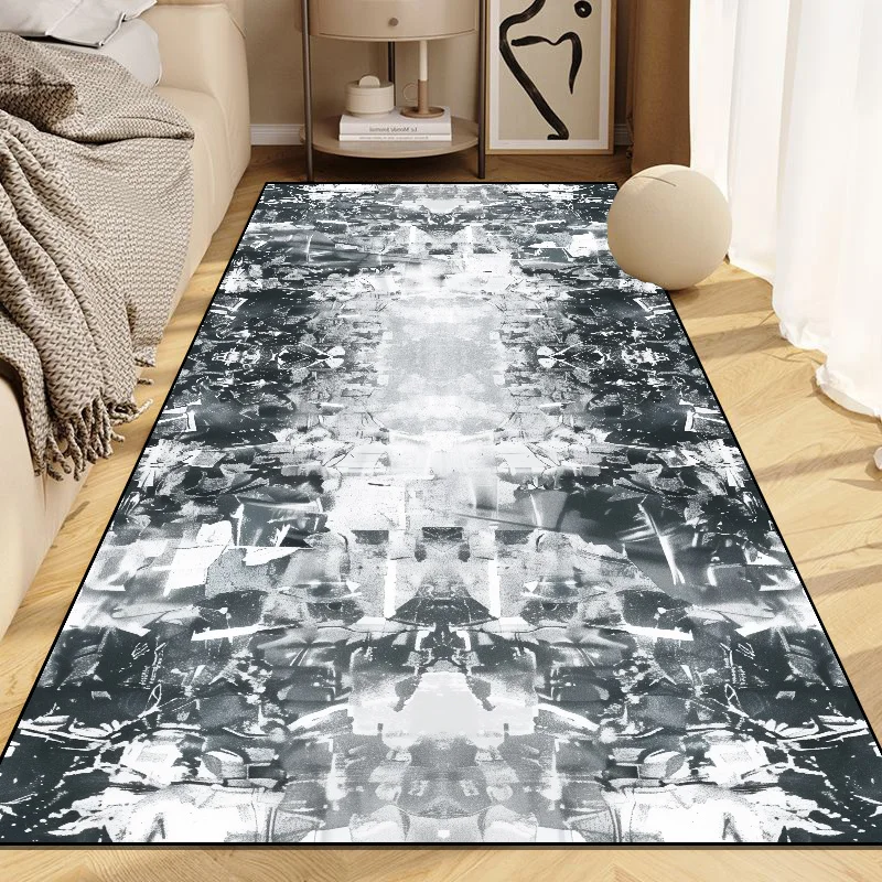 Bedroom Bedside Soft Carpet Modern Abstract Decoration Rug Living Room Corridor Floor Mat Room Decor Grey Carpet Washable