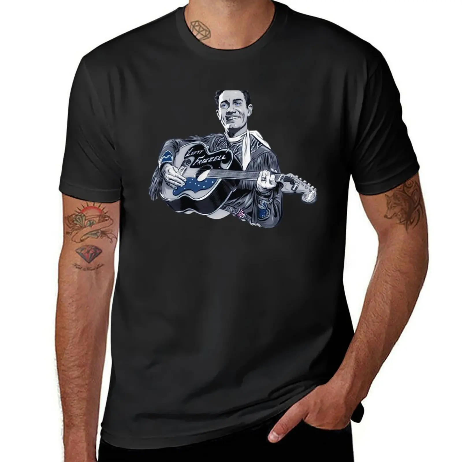 

Lefty Frizzell - An illustration by Paul Cemmick T-shirt kawaii clothes men workout shirt