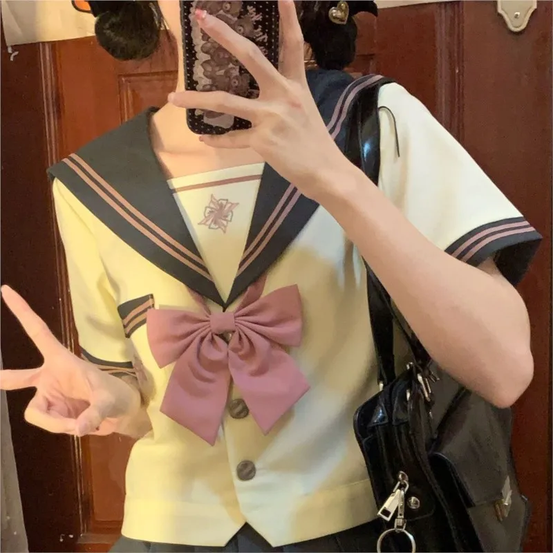 Women's water hand uniform outfit Japanese and Korean authentic jk uniform suit long/short sleeve college style Sailor Suit