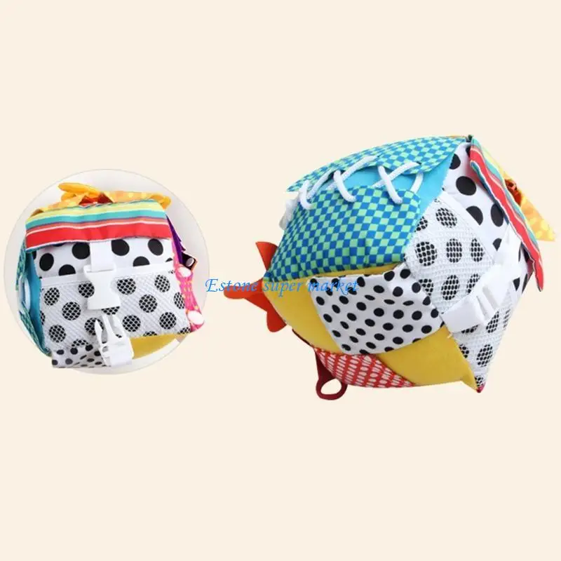090B Baby Cloth Boly Ball Sapatos botão botão Lace Up Moldure Basic Skills Toy