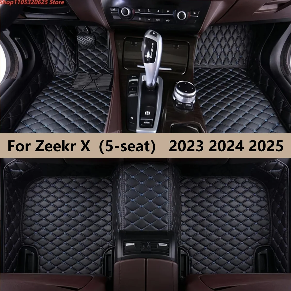 

For Zeekr X（5-seat）2023 2024 2025 Car leather Floor Mats Scratch Resistant Carpets Pad Interior Protection Accessories