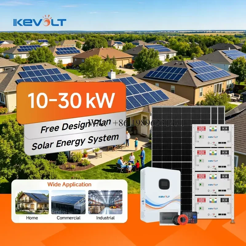 KEVOLT Full Set Solar Energy System 10kW 12kW 15kW 20kW Solar Set up Hybrid Wirh Baterry and Solar Panel