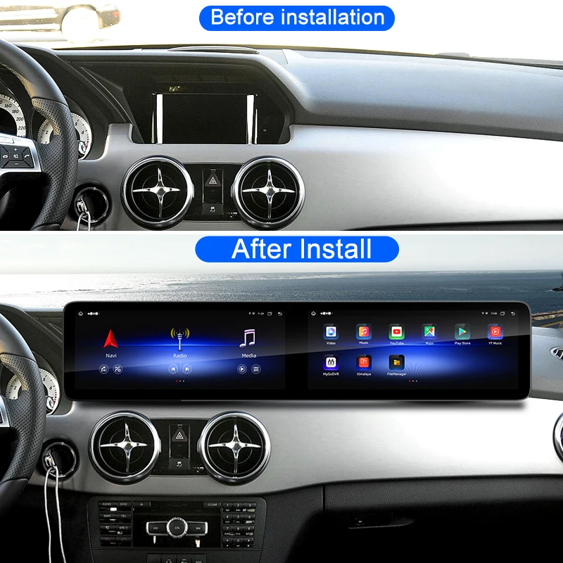 Android 13 For Mercedes Benz GLK-X204 GLK250 GLK300 GLK350 2013-2015 24inch Car Radio Multimedia Player Wireless Carplay Andro