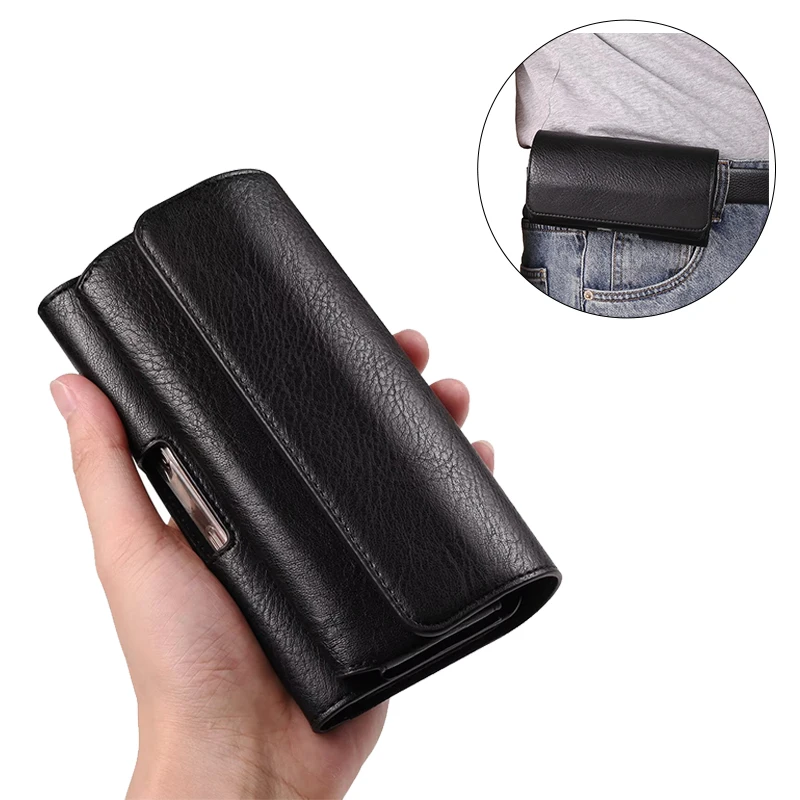 

Universal Leather Belt Holster Case For iphone 17 16 15 14 13 Pro Max Samsung S25Ultra S24FE A56 A36 A16 Case Cover Waist Bag