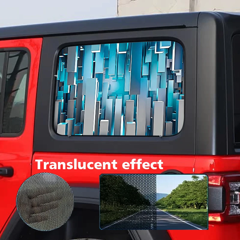 

2 pieces black mesh transparent car front windshield sticker UV protection privacy side window sticker