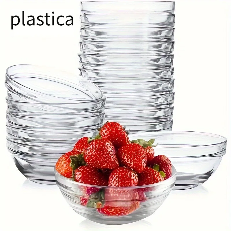 

6-Piece Plastic Bowl Set: Salad Bowls, Dessert Bowls, Candy Bowls, Dip Bowls Home Use for Side Dishes, Prep Work, Picnics
