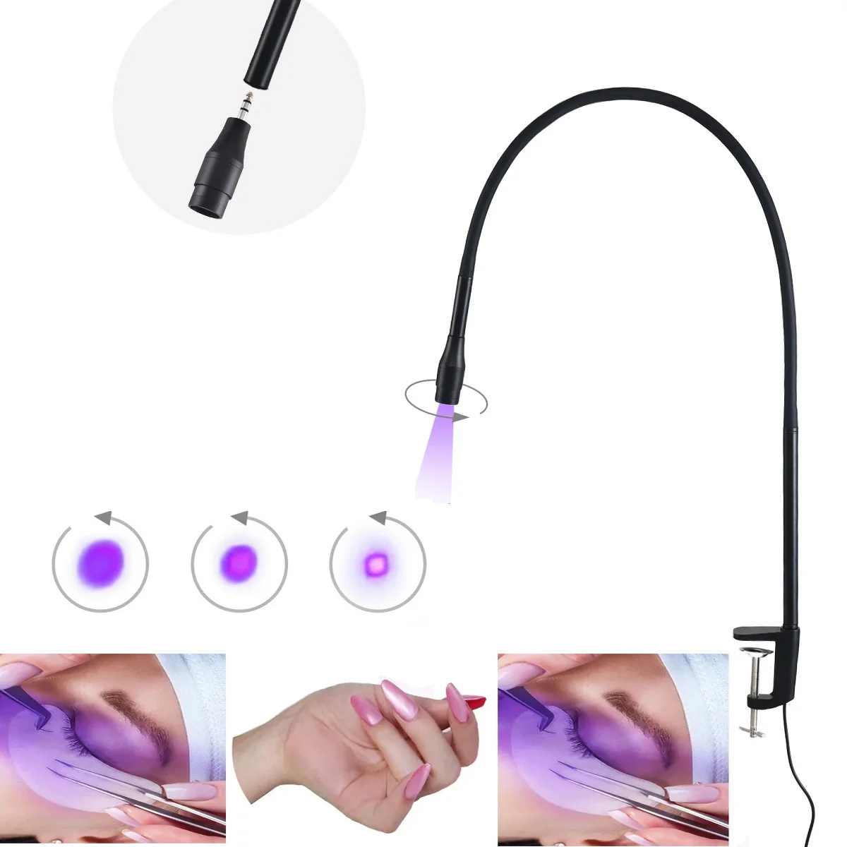 

USB Focusing UV Glue Curing Lamp for eyelash Extension Curing False Eyelashes Grafting Nail Beauty UV adjustment Gel Curing Lamp