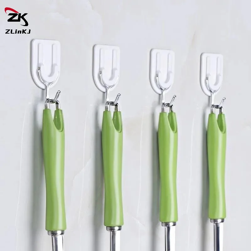 (ZYDD01) 6PCS Heavy Duty Self Adhesive Wall Hooks 2kg Load No Drilling For Home Kitchen Bathroom Office Use