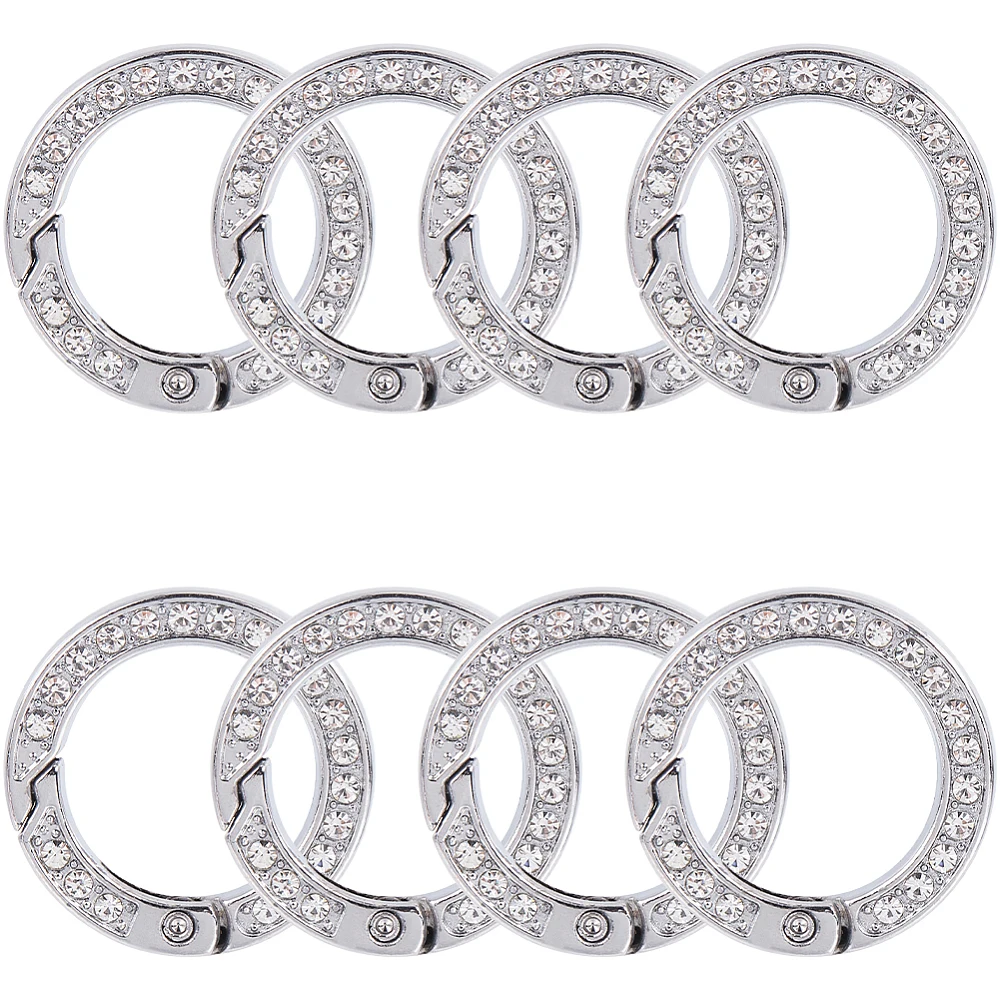 8-pecas-argolas-o-com-strass-de-075-polegadas-argolas-brilhantes-clipes-de-mola-redondos-de-platina-mosquetoes-e-fivelas-de-encaixe-para-joias-diy