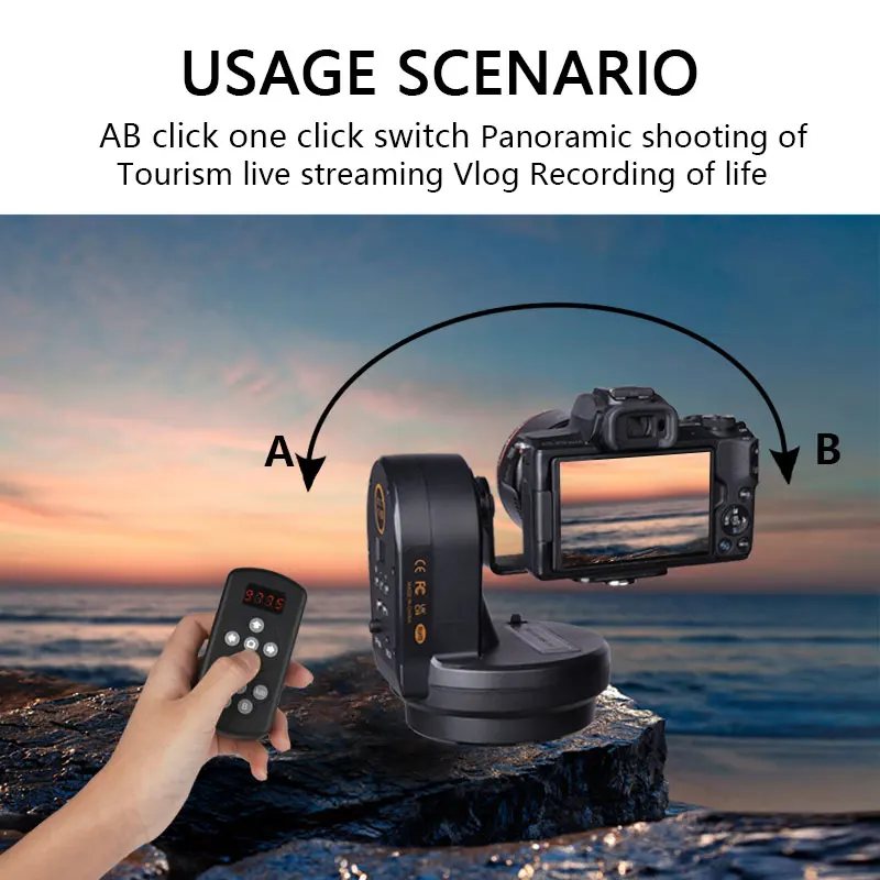 ZIFON YT-800  Remote Control Pan Tilt Video Tripod Head Stabilizer Adjustable Panoramic Electric Head for Smartphone Cameras