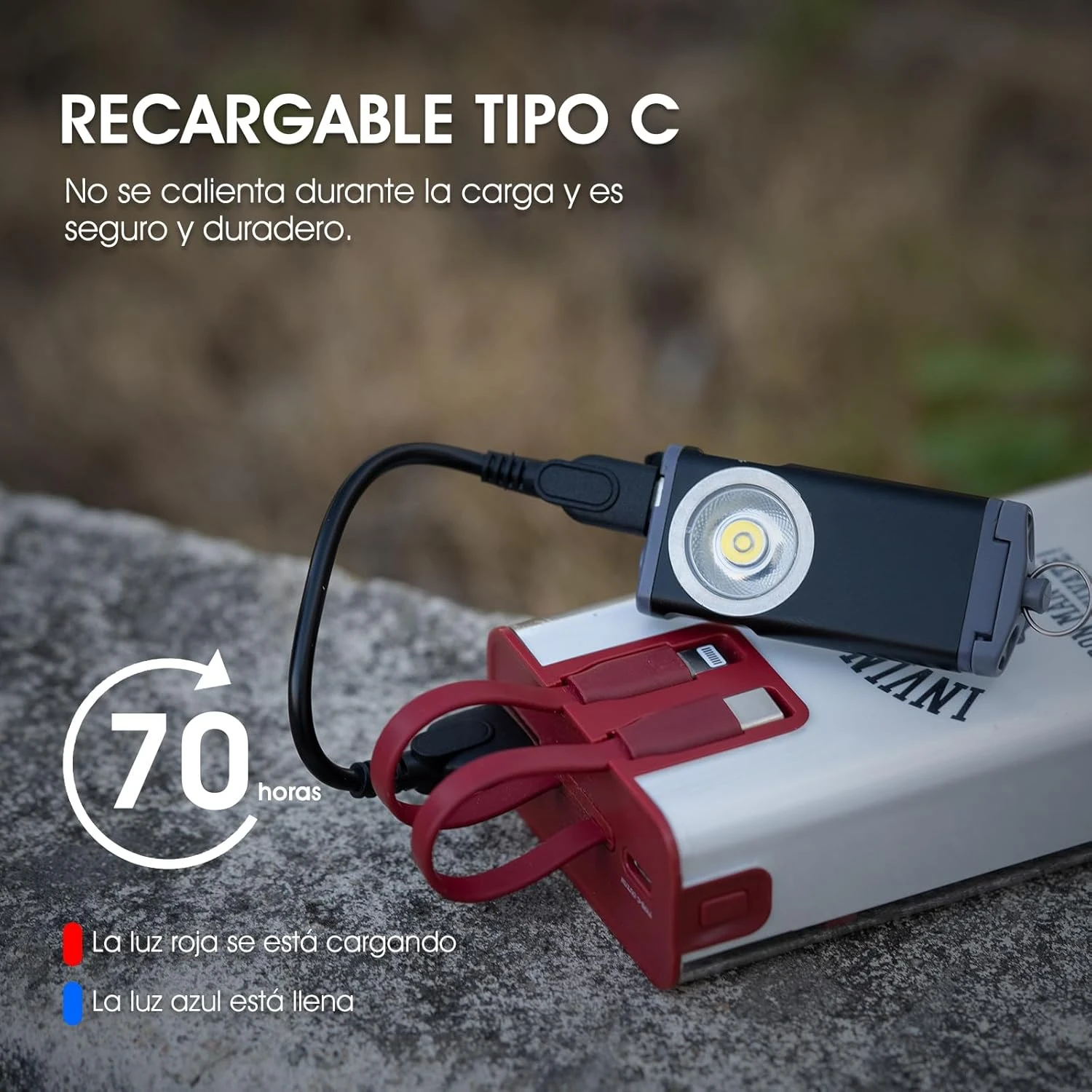 Minilinternas LED 500 lentera LED super brilantes, Linterna con Llavero EDC Alimentada por, 5 Modos Luce