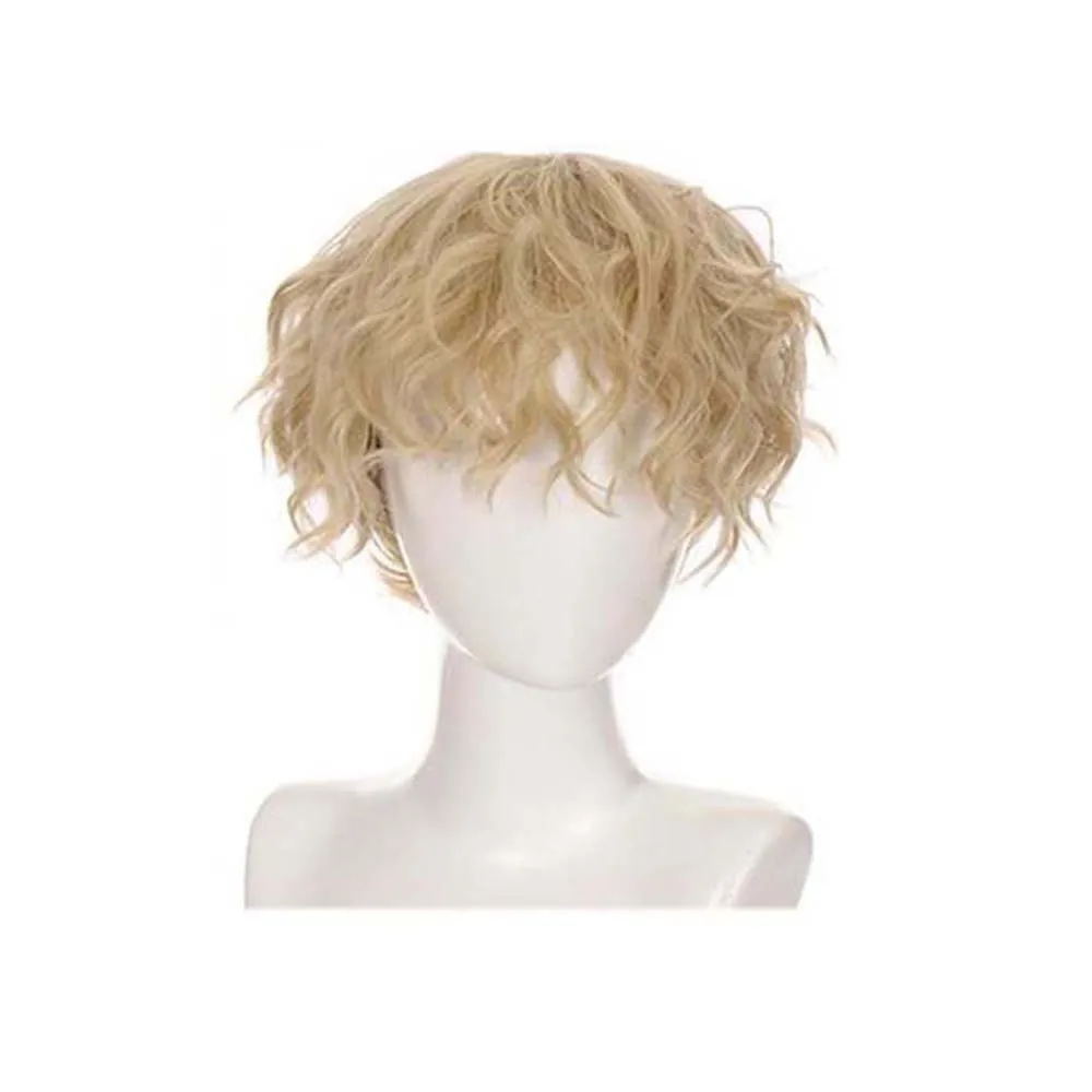 Synthetic Short Wig Black Blonde Brown False Hair Cosplay Anime Costume Party Wigs for Man High Temperature Fiber