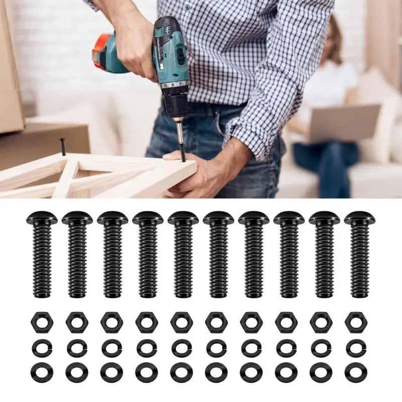 مسامير رأس مستدير y1ud مع مسامير إصلاح المنزل والغسالات السداسية للتثبيت البسيط للاستخدام متعدد الاستخدامات في المنزل #2