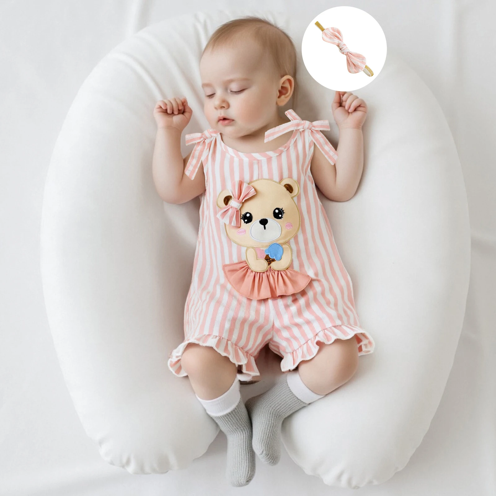 

Toddler Romper Summer Cute Baby Girl Cotton Bow Strap Infant Kid Girls Overalls Jumpsuit Newborn Clothes