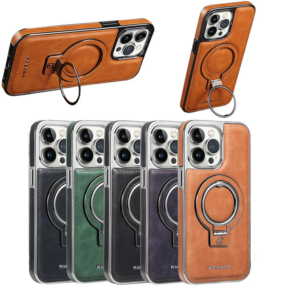 Magnetic Business Leather Phone Case for iPhone 16 Pro Max 14 13 12 11 15 Pro Max Kickstand Shockproof Cover