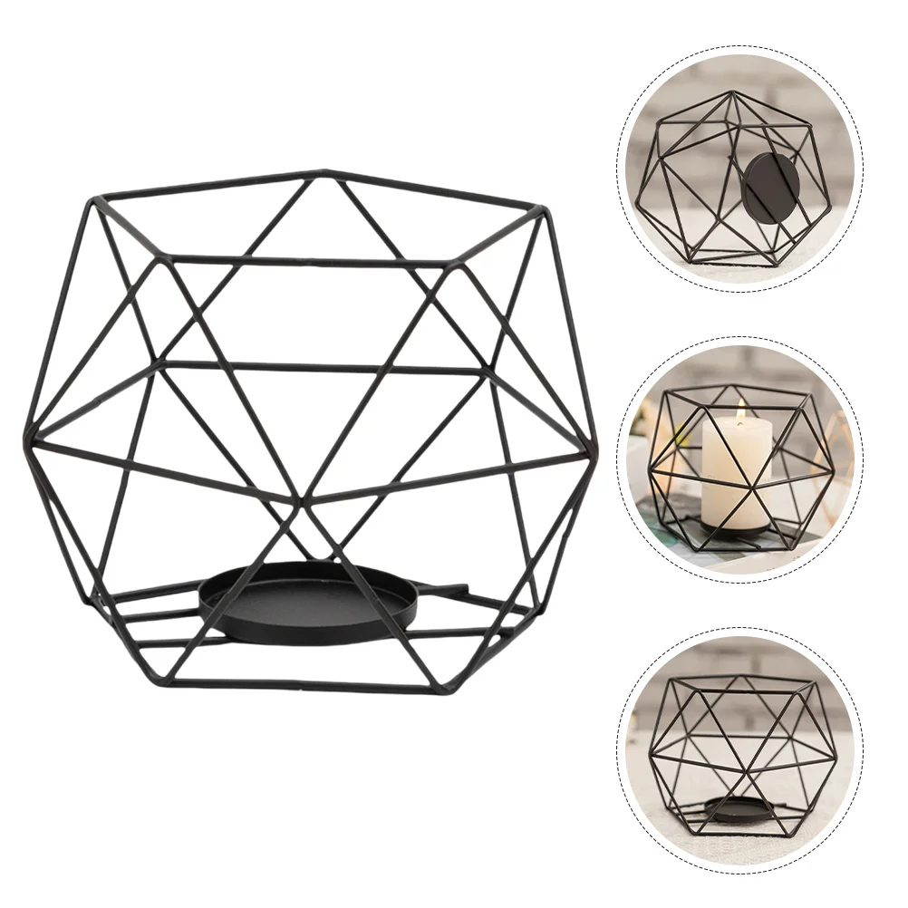 

Iron Candlestick Holder Simple Desktop Base for Dinner Party Anniversary Christmas Gift Exquisite Tabletop Decoration