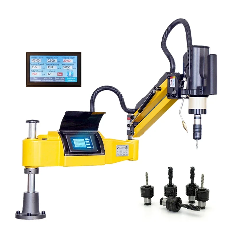 

M3-M20-M36 CNC Electric Tapping Machine Servo Motor Tapper Drilling With Chucks Easy Arm Power Tool Threading