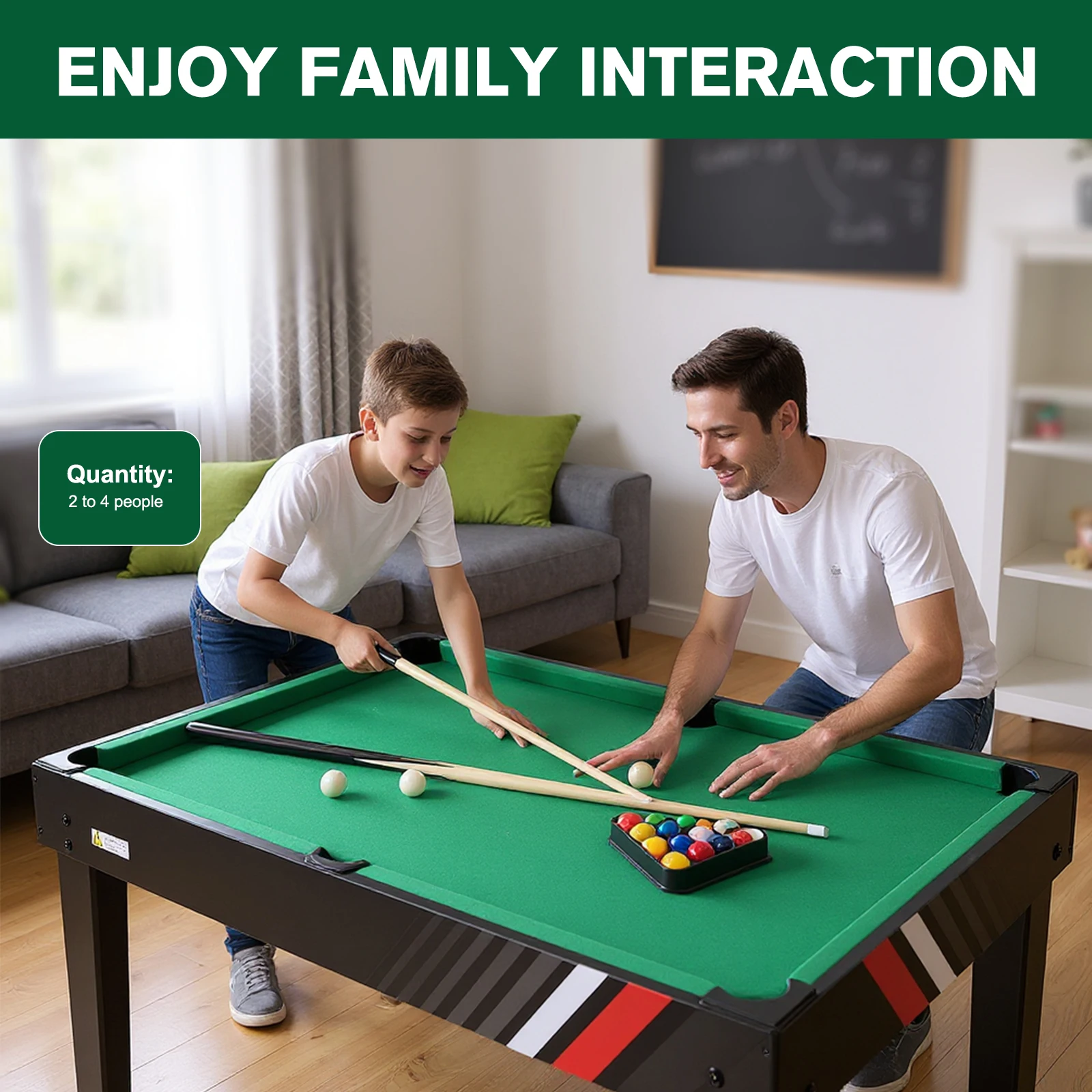 

4-In-1 Multifunction Gaming Table with Football Billiards Ice Hockey Table Tennis Gathering Game Table Wear Resist for Kids Gift