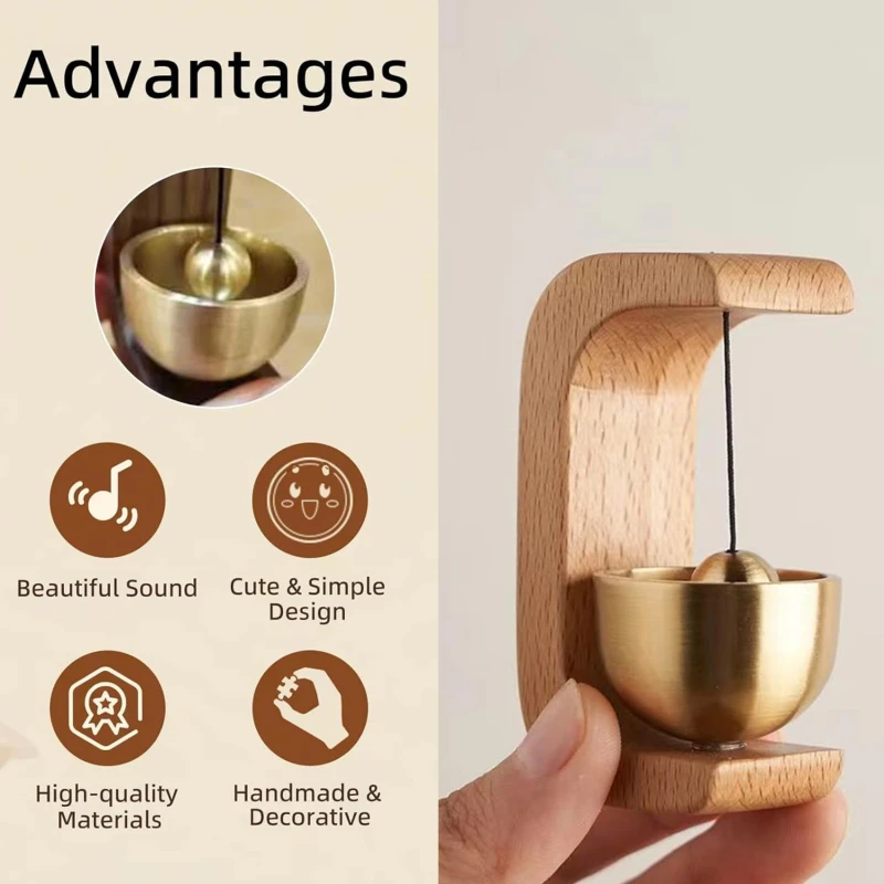 Magnetic Wood Doorbell Chime Hanging Wooden Wind Chimes Decorative Loud Door Bell Wind Loud Door Bell Home Decorations