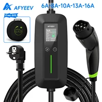 AFYEEV 16A portátil Type2 IEC62196-2 EV cargador 3600W Type1 SAE J1772 cargador de coche eléctrico GB/T EVSE Cable de carga Wallbox