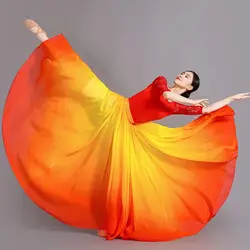 11 Colors Flowing Long Skirt 720 Degree Gradient Belly Dance Skirt Women Classical Dance Performance Costume Sun Skirt