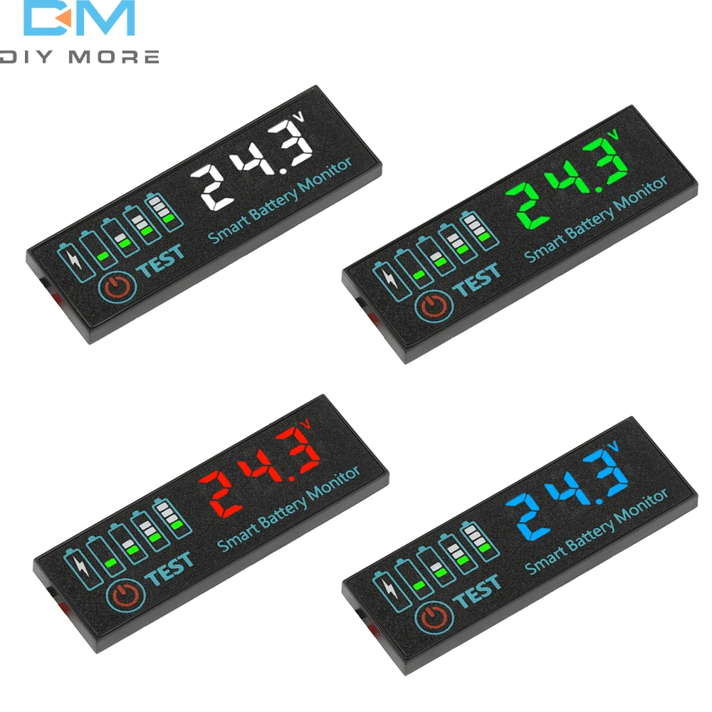 DC7-55V Battery Level Indicator 12V 24V 36V 48V 18650 Lipo Lithium Battery Capacity Board 3S-14S Voltage Battery Charging Tester