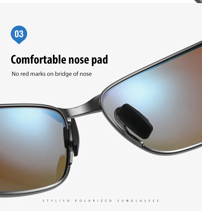 Metall-Quadratbrille mit photochromen Gläsern für Herren, modische Fertigbrille mit klaren Gläsern, Fahrbrille mit negativer Dioptrienzahl – Detail 8