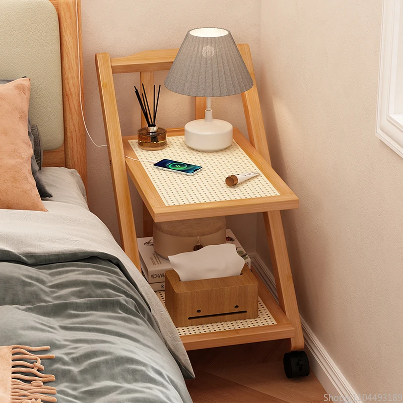 Bedside Shelf Bedroom Portable Bedside Table Simple Modern Small Ultra-narrow Floor Bedside Phone Shelf