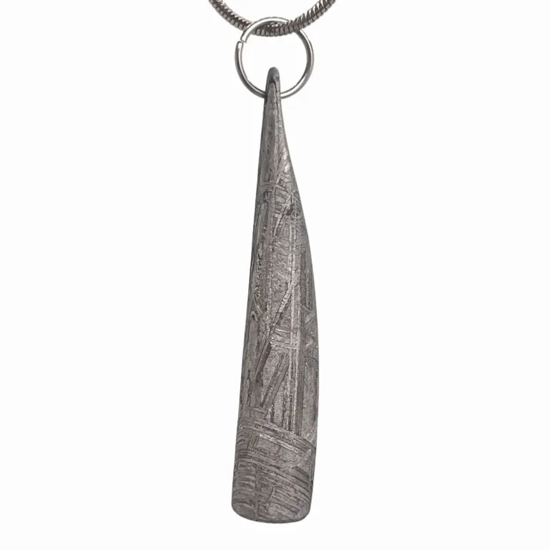 Natural Gibeon Meteorite Bar Pendant Acid Etched Unique Widmanstatten Texture Meteorite Necklace For Collection Decoration LK589