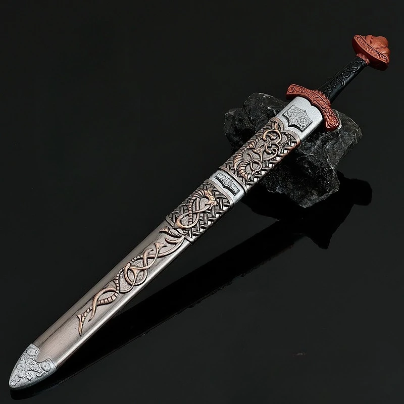 Espadas antiguas chinas de 22 CM, espada Wei Jing, modelo artesanal de Metal, adornos de escritorio coleccionables, regalo de cumpleaños creativo para novio